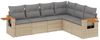 vidaXL 6-tlg. Garten-Sofagarnitur mit Kissen Beige Poly Rattan 3226843 Bild 2