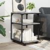 vidaXL Druckerständer 3 Ablagen Grau Sonoma 43x48x64 cm Holzwerkstoff 842279 Bild 4