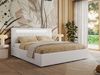 Polsterbett GOLD 5 CLASSIC 180 x 200 cm mit LED-Beleuchtung & Bettkasten, Doppelbett inkl. Lattenrost, Metall-Lift-System & Stauraum - Weiß Kunstleder Bild 1