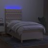 Boxspringbett mit Matratze & LED Stoff Creme 90x190 cm Bild 4