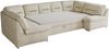 Ecksofa, Sofa big XXL, Wellenfedern, Wohnlandschaft XXL, mit Schlaffunktion - COMODO U - Beige Velours - Topper T25 Bild 5
