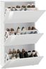 Schuhschrank >Arona< in Weiß Hochglanz - 71x121.5x26.6cm (BxHxT) Bild 3
