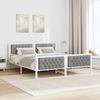 vidaXL Bettrahmen Hellgrau 180 x 200 cm Massives Kiefernholz 3394277 Bild 4