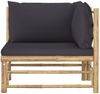 vidaXL 2-tlg. Garten-Lounge-Set mit Dunkelgrauen Kissen Bambus 3058202 Bild 4