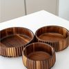 Zoha Servierschale Stripe Schüssel - Handgefertigte Akazienholz Schale für Dips, Snacks, (3-tlg), Handgefertigtes Akazienholz Bild 3