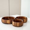 Zoha Servierschale Stripe Schüssel - Handgefertigte Akazienholz Schale für Dips, Snacks, (3-tlg), Handgefertigtes Akazienholz Bild 4