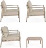4er Garten-Set Risuri - Aluminium Timber Natur & Polyester-Stoff Beige Bild 5