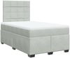 vidaXL Boxspringbett mit Matratze Hellgrau 120x200 cm Samt 3290882 Bild 2