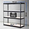 CLP Lagerregal 160x60x180 cm,schwarz Bild 2