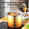 Kochtopf 7,6L Edelstahl Suppentopf Glasdeckel für Herd Induktion Bild 4