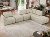 Wohnlandschaft modular NOARA 6M L, Eckcouch mit Wellenfederung, freistehendes Ecksofa, Modernes Design - Beige Velvet - Rechts Bild 5