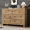 Sideboard Landhausstil Holzfarbe mit 7 geräuschlosen Schubladen, verstellbarer Mittelfuß, Kippsicherung, Stauraum Bild 3