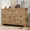 Sideboard Landhausstil Holzfarbe mit 7 geräuschlosen Schubladen, verstellbarer Mittelfuß, Kippsicherung, Stauraum Bild 5
