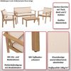 Garten-Garnitur HWC-O19, Lounge-Set Sitzgruppe Bank Sessel Tisch, Holz Akazie FSC® Stoff/Textil (180g/m²) ~ Kissen beige Bild 2