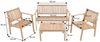 Garten-Garnitur HWC-O19, Lounge-Set Sitzgruppe Bank Sessel Tisch, Holz Akazie FSC® Stoff/Textil (180g/m²) ~ Kissen beige Bild 3