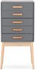 Kommode Narydon aus Kiefernholz, modernes Design, grau, 5 Schubladen, für Dein Zuhause Bild 3