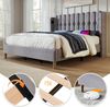 Polsterbett 160×200 cm mit USB- & Typ-C-Anschluss, Leinenbezug Grau, Lattenrost inkl. Bild 2