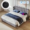 Polsterbett 160×200 cm mit USB- & Typ-C-Anschluss, Leinenbezug Grau, Lattenrost inkl. Bild 1