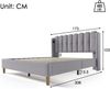 Polsterbett 160×200 cm mit USB- & Typ-C-Anschluss, Leinenbezug Grau, Lattenrost inkl. Bild 4
