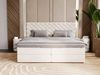 GRAINGOLD Bergamo Bett 180x200, Boxspringbett mit Bettkasten und Lattenrost, Velour-Stoff, Beige Bild 4