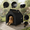 belviona Hundeliege mit Dach, erhöhtes Hundebett für Garten, Terrasse und Balkon, wasserabweisend & belastbar bis 40 kg, 90 x 65 x 85 cm, schwarz Bild 3