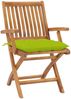 vidaXL Gartenstühle 2 Stk. mit Hellgrünen Kissen Massivholz Teak 3062432 Bild 2