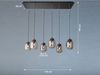 LED Pendelleuchte mehrflammig mit 6 Rauchglas Glaskugeln, Breite 115cm Bild 4