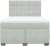 vidaXL Boxspringbett mit Matratze Hellgrau 140x200 cm Samt 3290930 Bild 4
