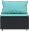 vidaXL 3-tlg. Garten-Lounge-Set mit Kissen Schwarz Poly Rattan 319803 Bild 5