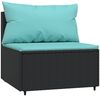 vidaXL 3-tlg. Garten-Lounge-Set mit Kissen Schwarz Poly Rattan 319803 Bild 4