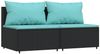 vidaXL 3-tlg. Garten-Lounge-Set mit Kissen Schwarz Poly Rattan 319803 Bild 3