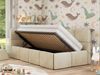 Jugendbett, Kinderbett mit Kopfteil ARVO ALTA 90x200 cm, Polsterbett mit Stauraum, hoher Schlafkomfort - Beige Velvet - Links - ELORI LUX Bild 4
