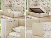 Jugendbett, Kinderbett mit Kopfteil ARVO ALTA 90x200 cm, Polsterbett mit Stauraum, hoher Schlafkomfort - Beige Velvet - Links - ELORI LUX Bild 2