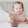 ABC Baby-Silikongeschirr-Set, bestehend aus lebensmittelechtem Silikon-Schüssel mit Saugnapf, Trennteller, Gabel Bild 5