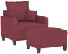 vidaXL Sessel mit Hocker Weinrot 60 cm Stoff 3201087 Bild 3