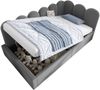 Tagesbett 90x190 cm mit hydraulischem Stauraum – gepolstertes Schlafsofa aus Samt in Grau Bild 5