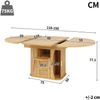 Merax 118–158cm Ausziehbarer Esstisch mit Stauraum, mit Rattan-Schubladen, MDF-Holzoptik, Natur Bild 4