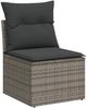 vidaXL 10-tlg. Garten-Sofagarnitur mit Kissen Grau Poly Rattan 3256025 Bild 3