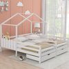 Bett 200x90 cm mit Stauraum und Gitter – Hausbett aus Kiefer mit zwei Schubladen Bild 3