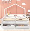 Bett 200x90 cm mit Stauraum und Gitter – Hausbett aus Kiefer mit zwei Schubladen Bild 2