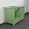 Grüner Backofenschrank mit Schublade im Landhausstil Bild 3