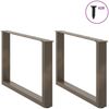 vidaXL Couchtischbeine U-Form 2 Stk. Naturstahl 70x(42-43) cm Stahl 4013167 Bild 3