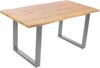 Esstisch Baumkante Holz-Optik Wildeiche 160 x 85 U-Gestell silber JOSY 142464004 Bild 2