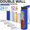 Edelstahl Thermosflasche 1L Trinkflasche Strohhalm Isolierflasche Auslaufsicher Bild 5