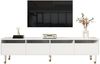 Moderner weißer TV-Schrank 178 cm – Minimalistisches Design, große Aufbewahrung, 4 Schubladen, MDF & Acryl, ideal für Wohnzimmer – stabil, stilvoll & vielseitig einsetzbar Bild 4