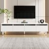 Moderner weißer TV-Schrank 178 cm – Minimalistisches Design, große Aufbewahrung, 4 Schubladen, MDF & Acryl, ideal für Wohnzimmer – stabil, stilvoll & vielseitig einsetzbar Bild 3