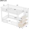 Merax Etagenbett 90x200cm, Kinderbett, Hochbett mit Stauraumleiter, mit LED, Weiß Bild 4