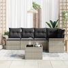 vidaXL Gartensofa-set mit Kissen 6 pcs Grau Poly-Rattan 3345372 Bild 3