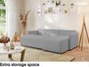 MEBLINI Schlafcouch mit Bettkasten – VESPER – 215x147x94cm – Rechts - Grau Boucle - Kleines Ecksofa mit Schlaffunktion - Sofa mit Relaxfunktion und Kissen - Kleine Couch L-Form – Eckcouch Bild 4