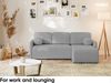 MEBLINI Schlafcouch mit Bettkasten – VESPER – 215x147x94cm – Rechts - Grau Boucle - Kleines Ecksofa mit Schlaffunktion - Sofa mit Relaxfunktion und Kissen - Kleine Couch L-Form – Eckcouch Bild 3